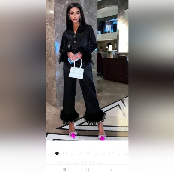 Sleeper Ostrich Trim Pajama Bottoms Size L - Picture 11 of 11